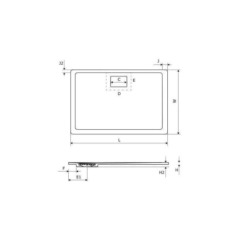 Brodzik Prostokątny Lavano Beton 140x100 BREX.1103.140.100.CON Excellent