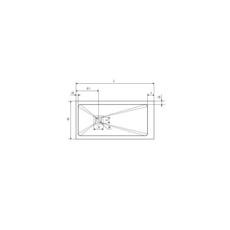 Brodzik Prostokątny Arda BREX.1503.160.090.CON 160x90 Excellent