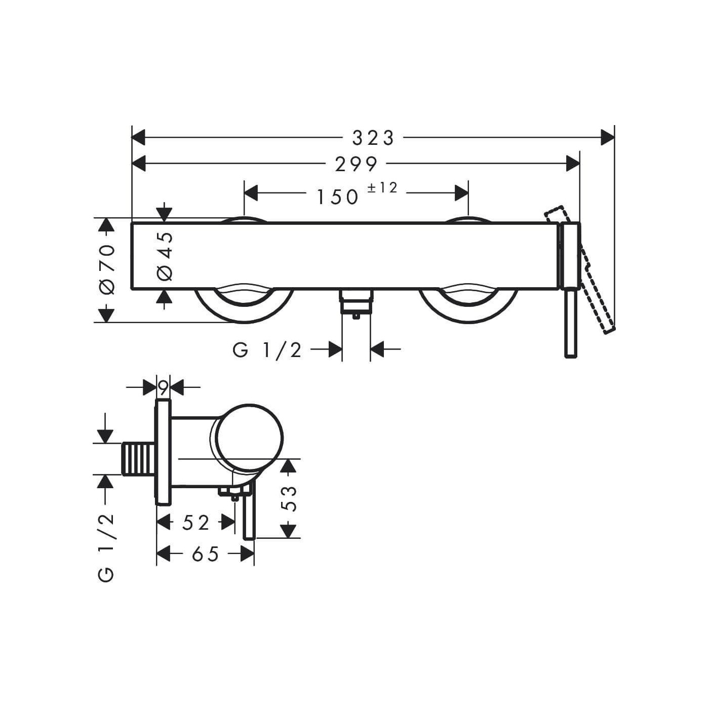 Bateria Prysznicowa Tecturis S Chrom 73622000 Hansgrohe