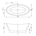 Wanna Wolnostojąca Monya 170x80 cm Czarno Biała WS208-BW Emporia