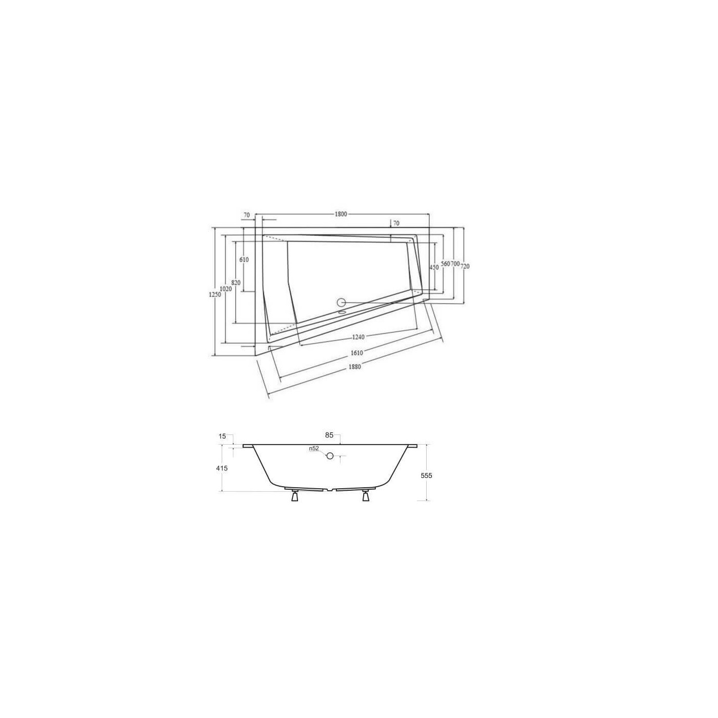 Wanna Do Zabudowy Alvi Duo BS-WAID-180-L 180x125 Emporia