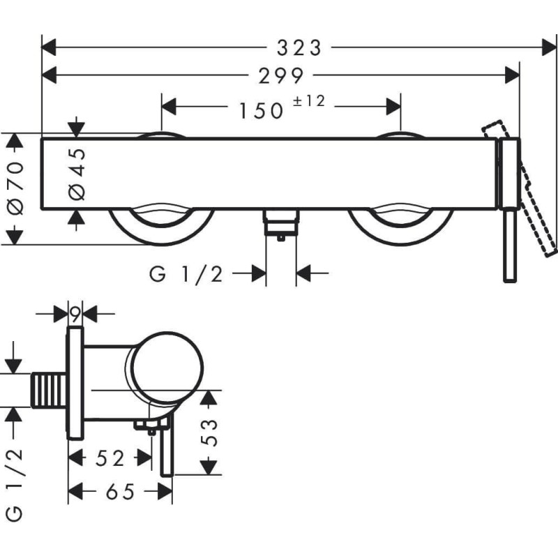 Bateria Prysznicowa Tecturis S Biały Mat 73622700 Hansgrohe