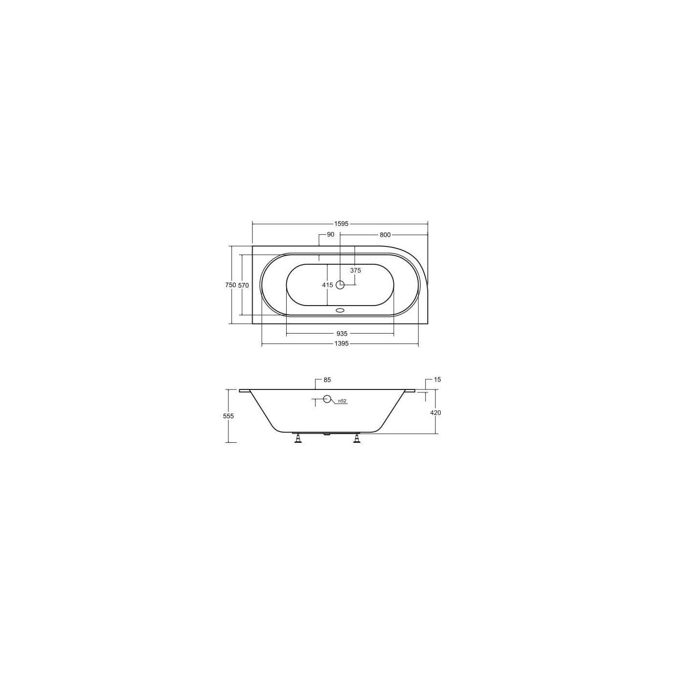 Wanna Do Zabudowy Astrid BS-WAV160-P 159,5x75 Emporia