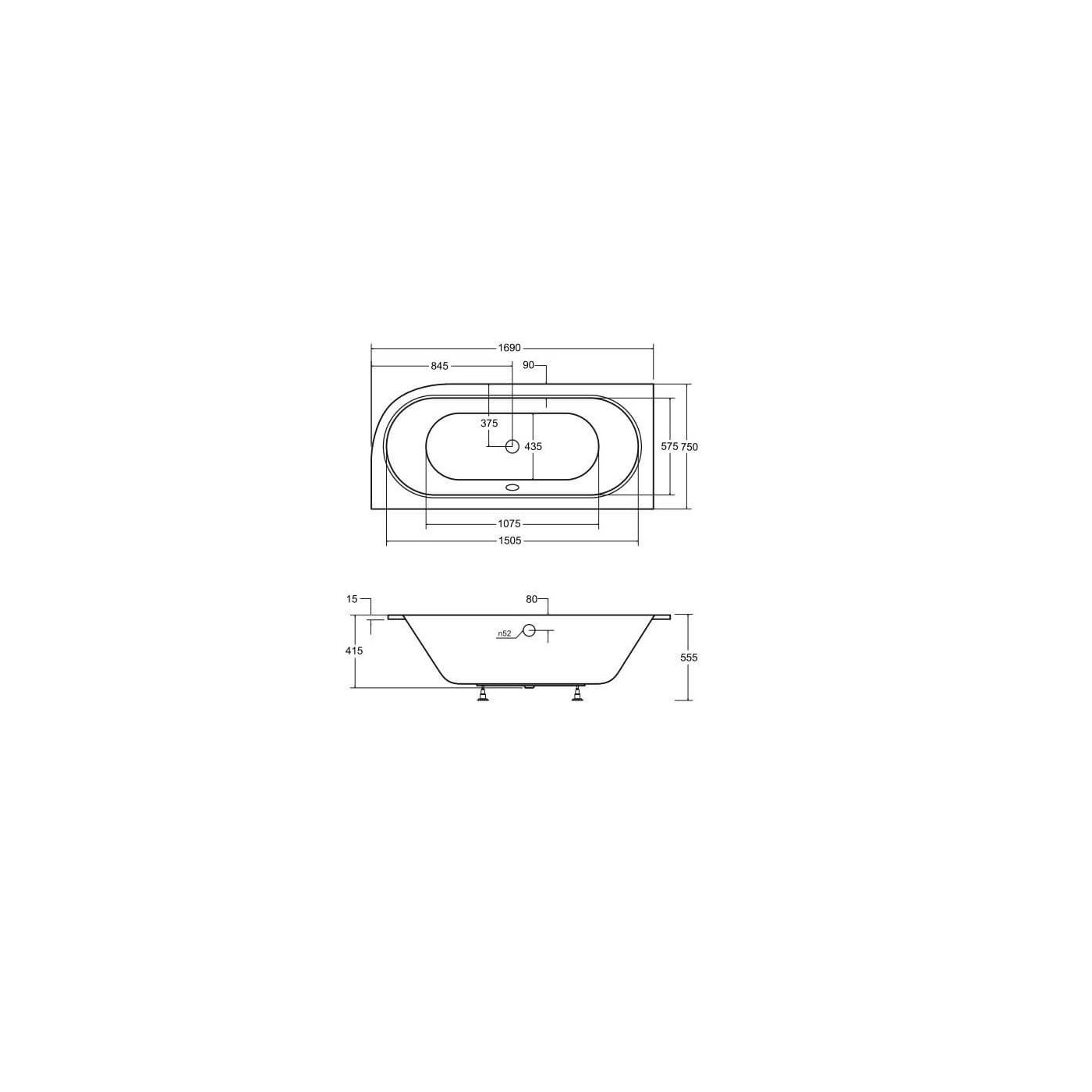 Wanna Do Zabudowy Astrid BS-WAV170-L 169x75 Emporia