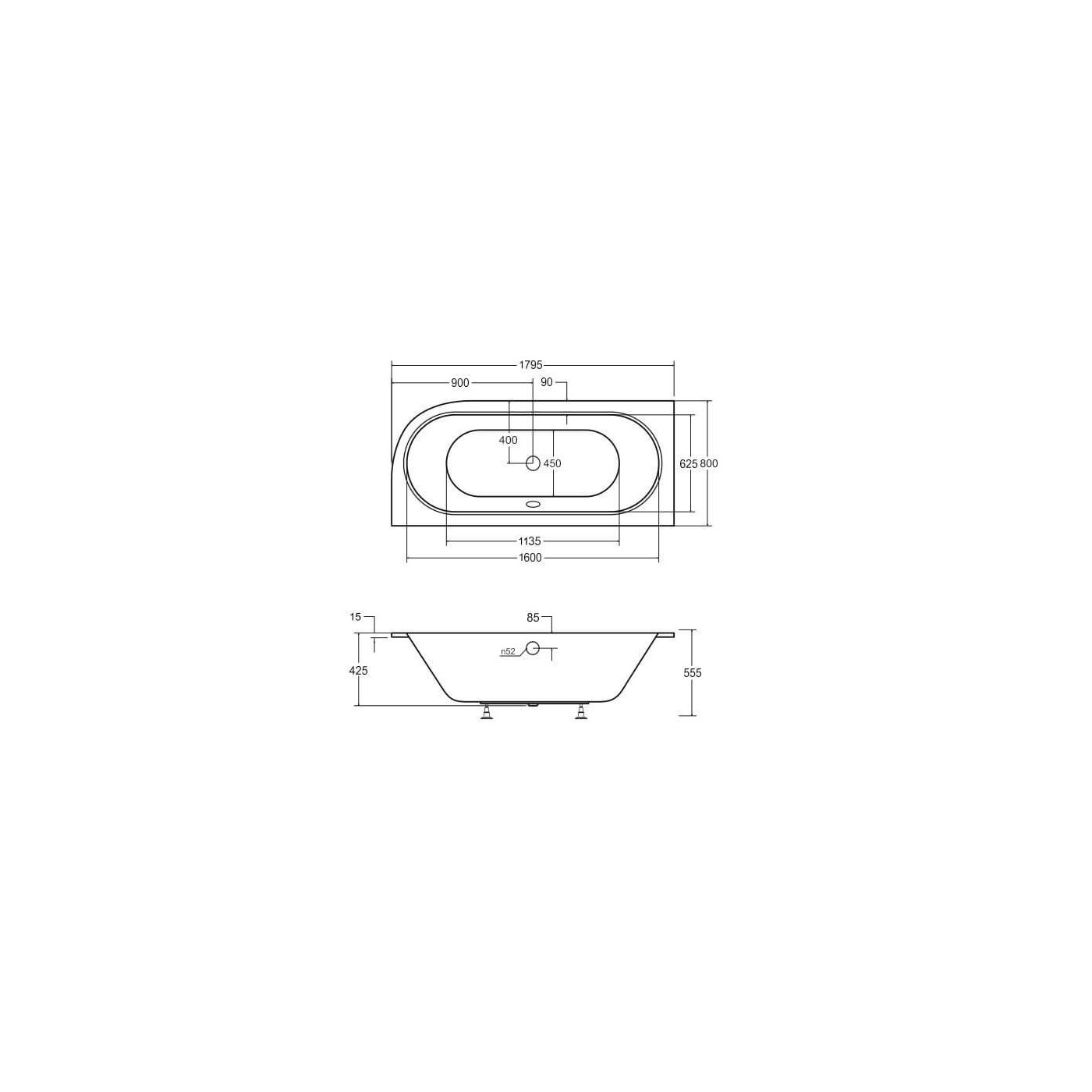 Wanna Do Zabudowy Astrid BS-WAV180-L 179,5x80 Emporia