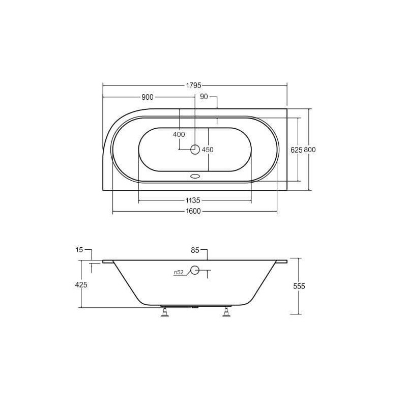 Wanna Do Zabudowy Astrid BS-WAV180-L 179,5x80 Emporia