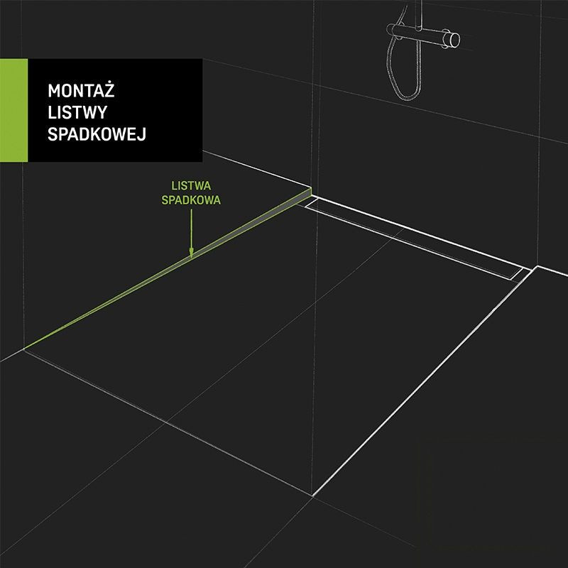 Listwa Spadkowa Do Odpływu Liniowego 120cm Lewa Inox COT 220L Laveo