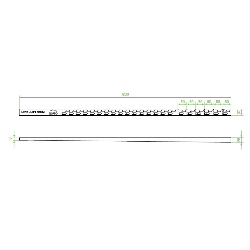 Listwa Spadkowa Do Odpływu Liniowego 120cm Lewa Inox COT 220L Laveo