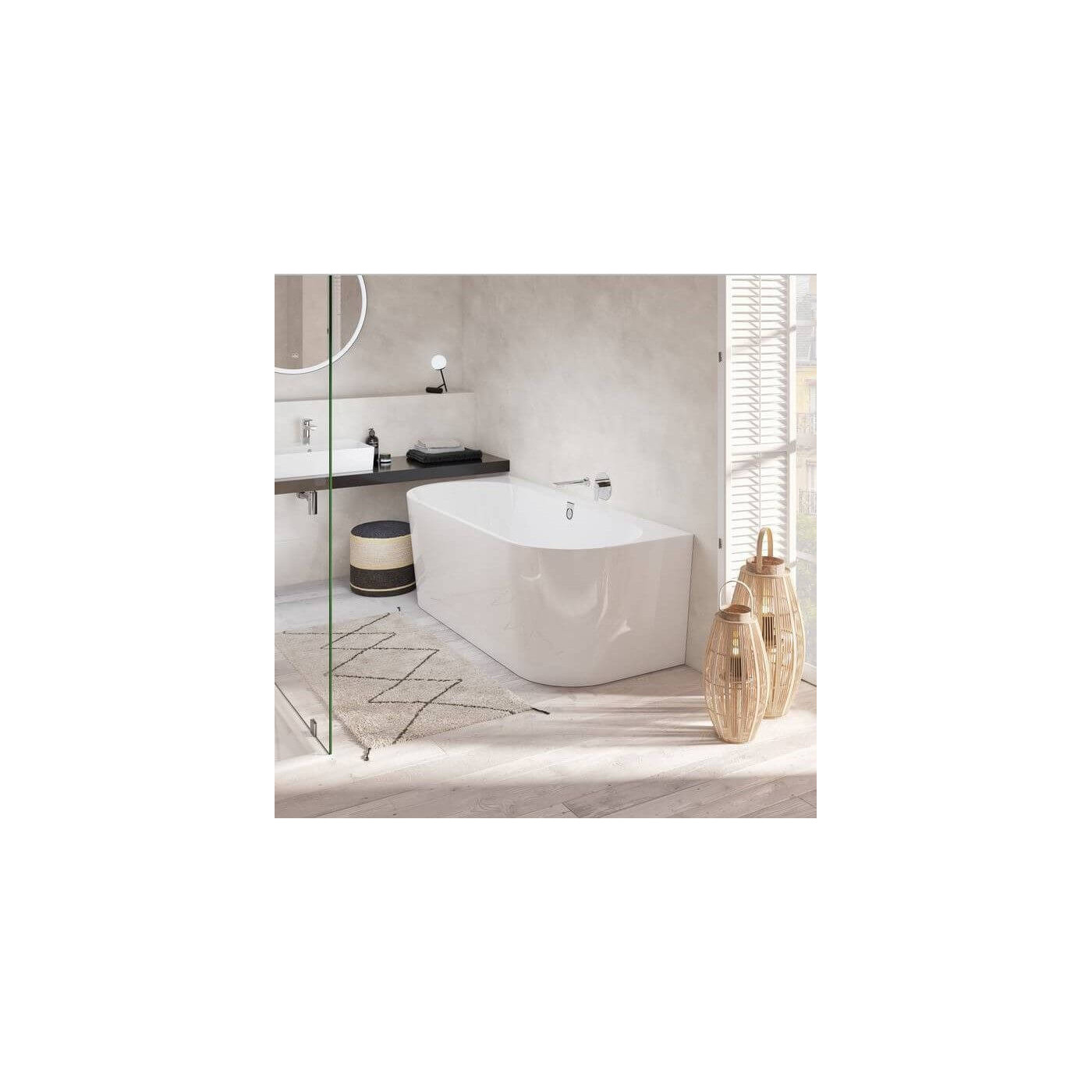 Wanna Przyścienna Oberon 2.0 180x80 Weiss Alpin UBQ180OBR9CD00V-01 Villeroy&Boch