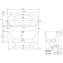 Wanna Przyścienna Oberon 2.0 180x80 Weiss Alpin UBQ180OBR9CD00V-01 Villeroy&Boch