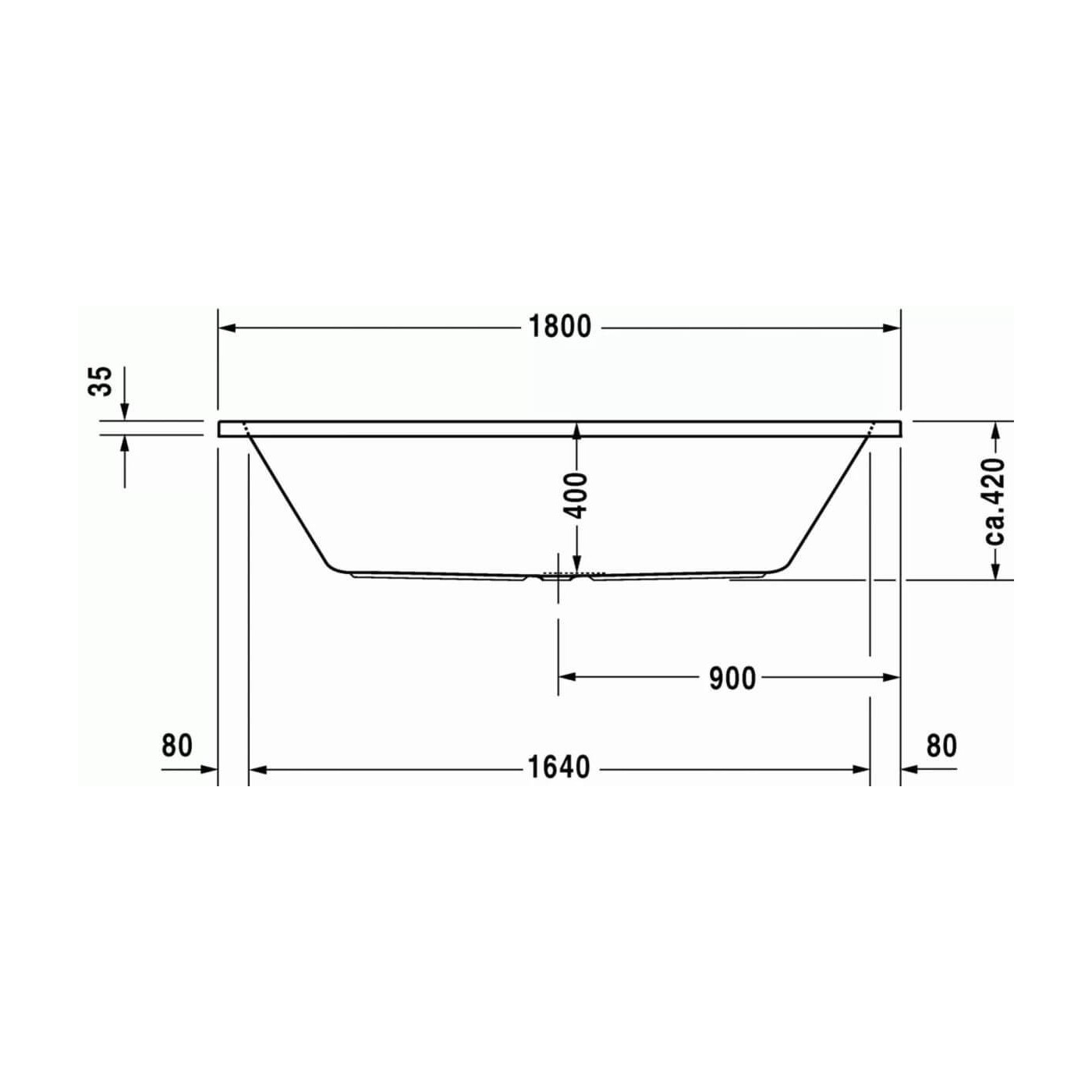 Wanna Prostokątna D-Code 180x80 700101000000000 Duravit