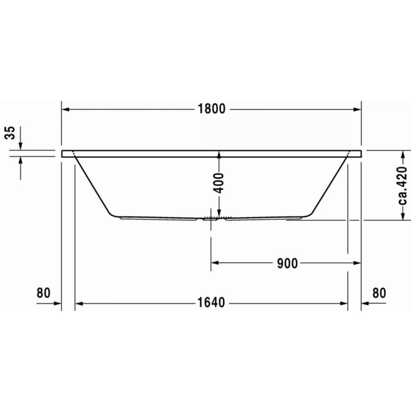 Wanna Prostokątna D-Code 180x80 700101000000000 Duravit