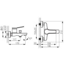Bateria Wannowo-Prysznicowa Ścienna Seppia Czarny Mat FD1-SPA-1-22 F-design