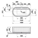 Wanna Wolnostojąca Sonar 1600x815 mm Sonar Biały H2213420000001 Laufen