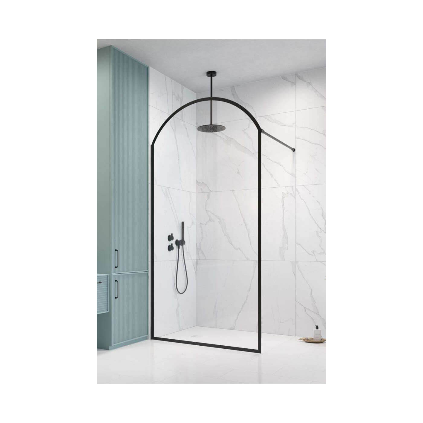 Kabina Prysznicowa Walk-In Volta II Czarny Lewy 10201016-54-56L Radaway