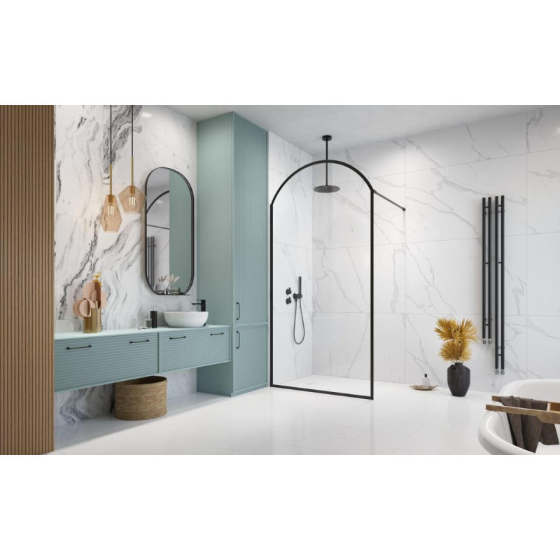 Kabina Prysznicowa Walk-In Volta II Czarny Lewy 10201016-54-56L Radaway