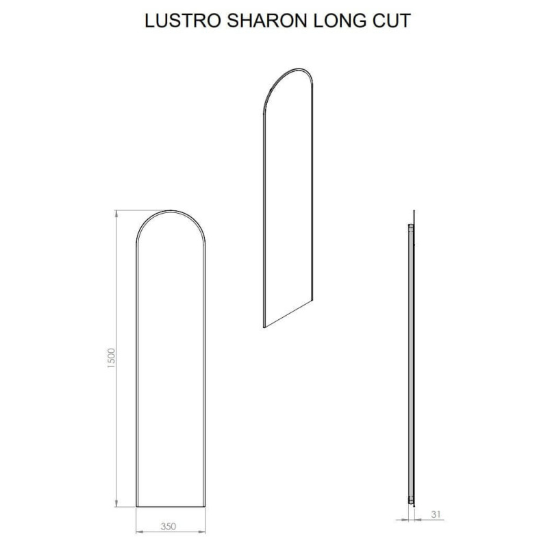 Lustro Led Sharon Long Cut Black 168508 Elita