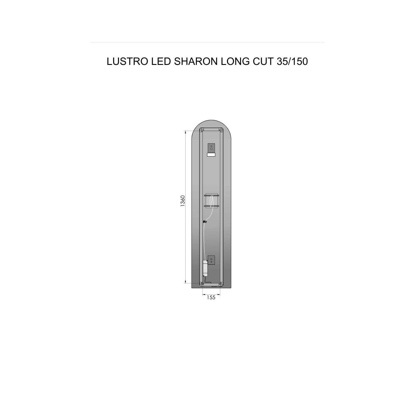 Lustro Led Sharon Long Cut Black 168508 Elita