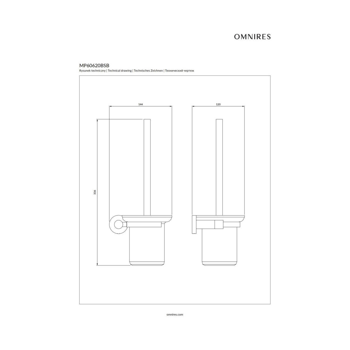Szczotka Toaletowa Wisząca Modern Project Mosiądz Szczotkowany MP60620BSB Omnires