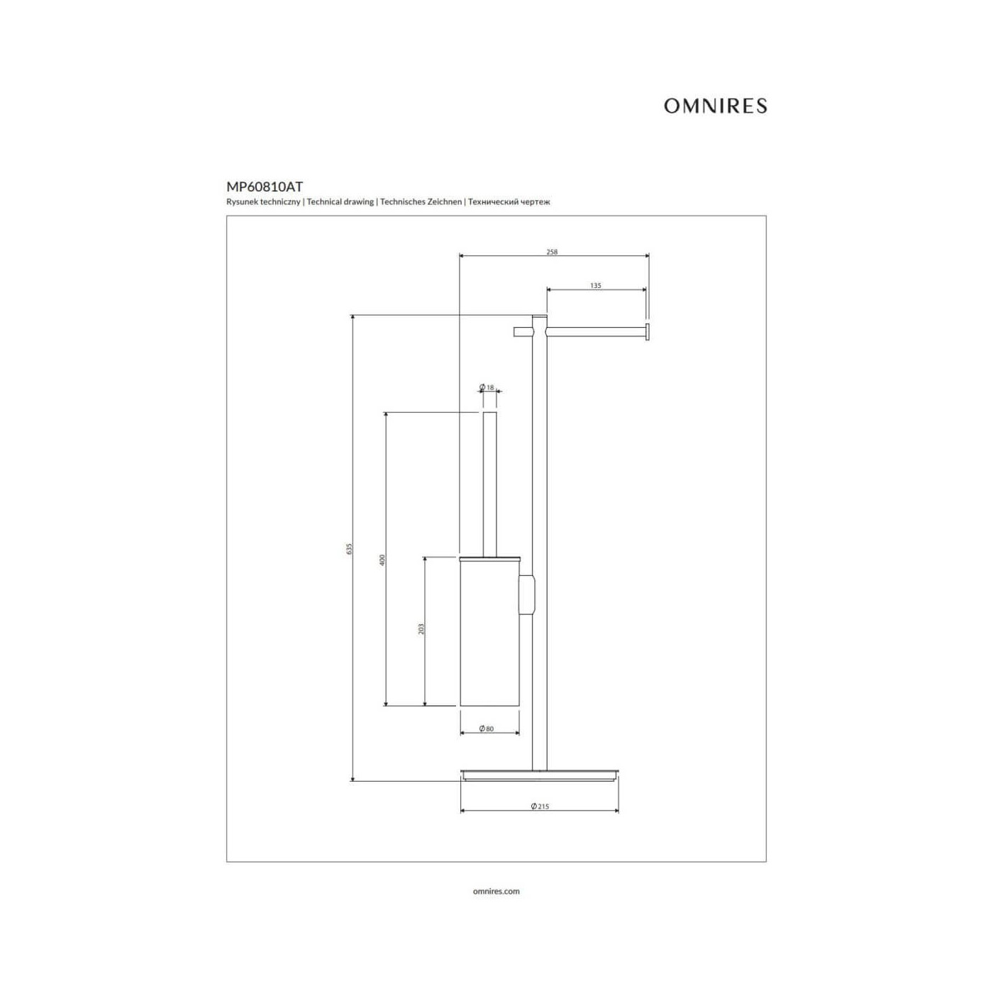 Stojak Na Papier I Szczotkę Toaletową Modern Project Antracyt MP60810AT Omnires