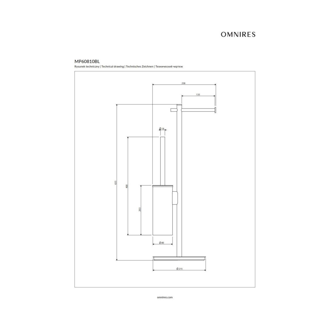 Stojak Na Papier I Szczotkę Toaletową Modern Project Czarny Mat MP60810BL Omnires