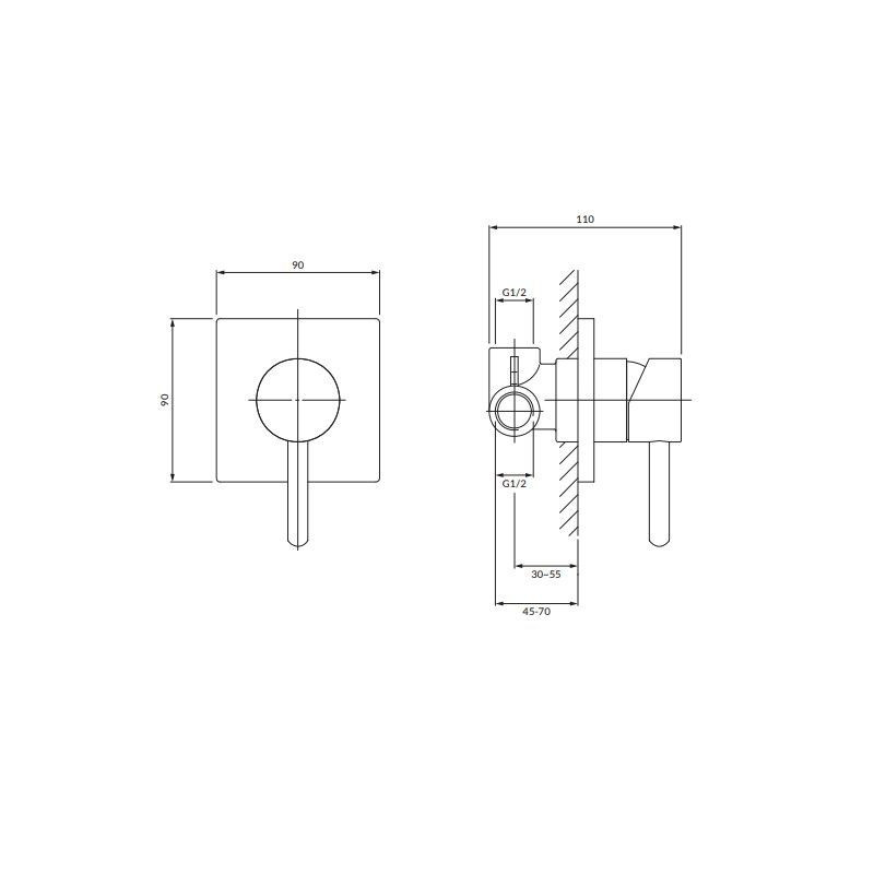Bateria Prysznicowa Podtynkowa Y Chrom Y1245/KCR Omnires