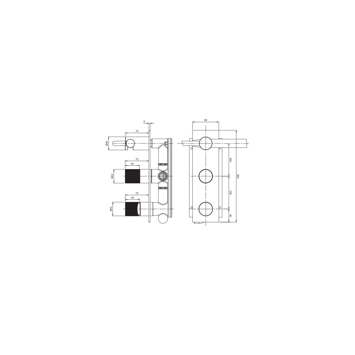Bateria Wannowo-Prysznicowa Contour Miedź Szczotkowana CT8035/1CPB Omnires