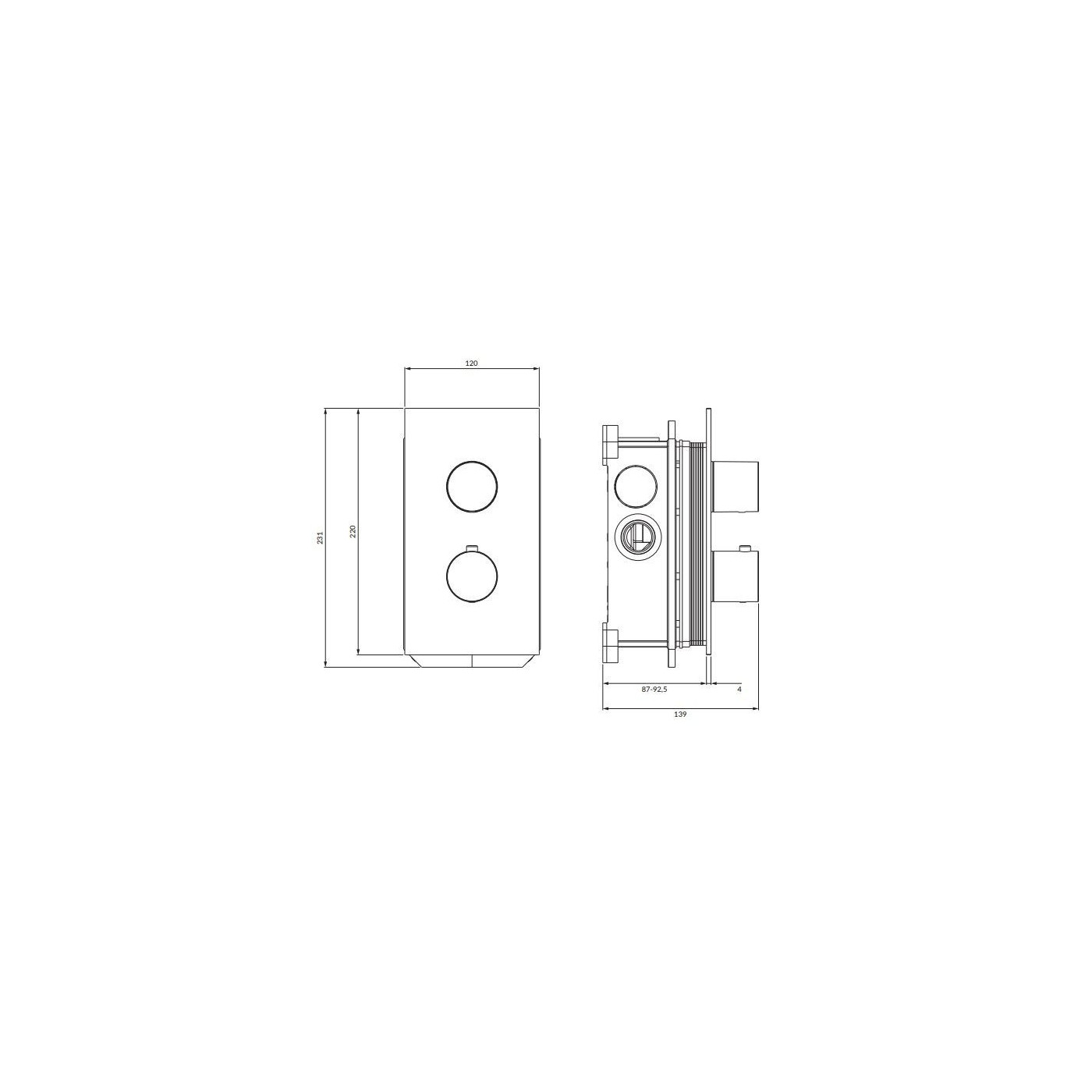 Bateria Wannowo-Prysznicowa Termostatyczna Contour Miedź Szczotkowana CT8036CPB Omnires