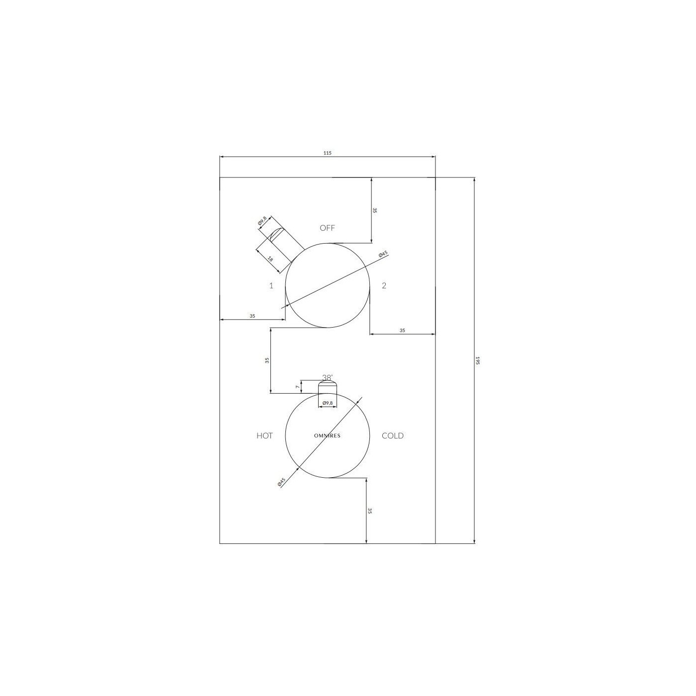 Bateria Wannowo-Prysznicowa Termostatyczna Y Chrom Y1236/KROCR Omnires