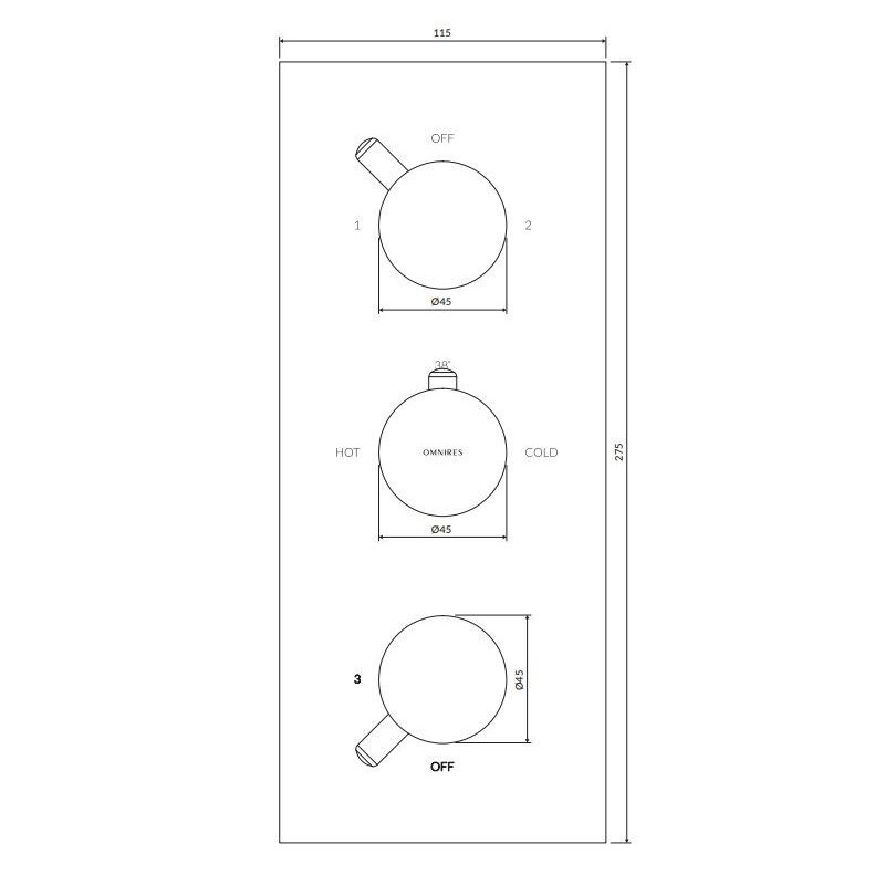 Bateria Wannowo-Prysznicowa Termostatyczna Y Chrom Y1238/KROCR Omnires