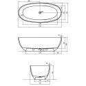Wanna Wolnostojąca Mexa Wam-170-Bwc 170x78 Blue Wave Besco