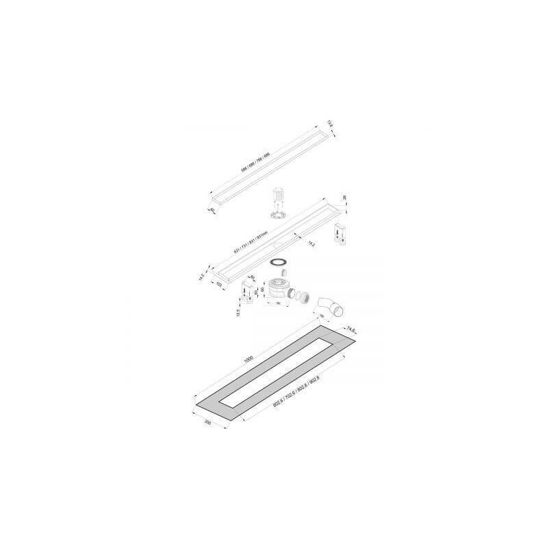 Odpływ Liniowy Langan 80 cm z Kołnierzem 30003000 Oltens