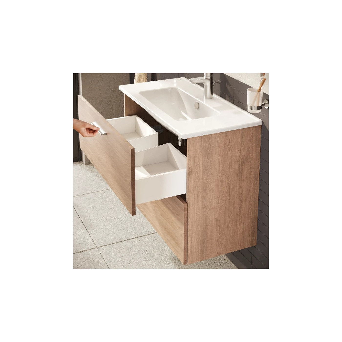 Szafka Z Umywalką Mia 67777 79x39x59,6 Cm Złoty Dąb Vitra