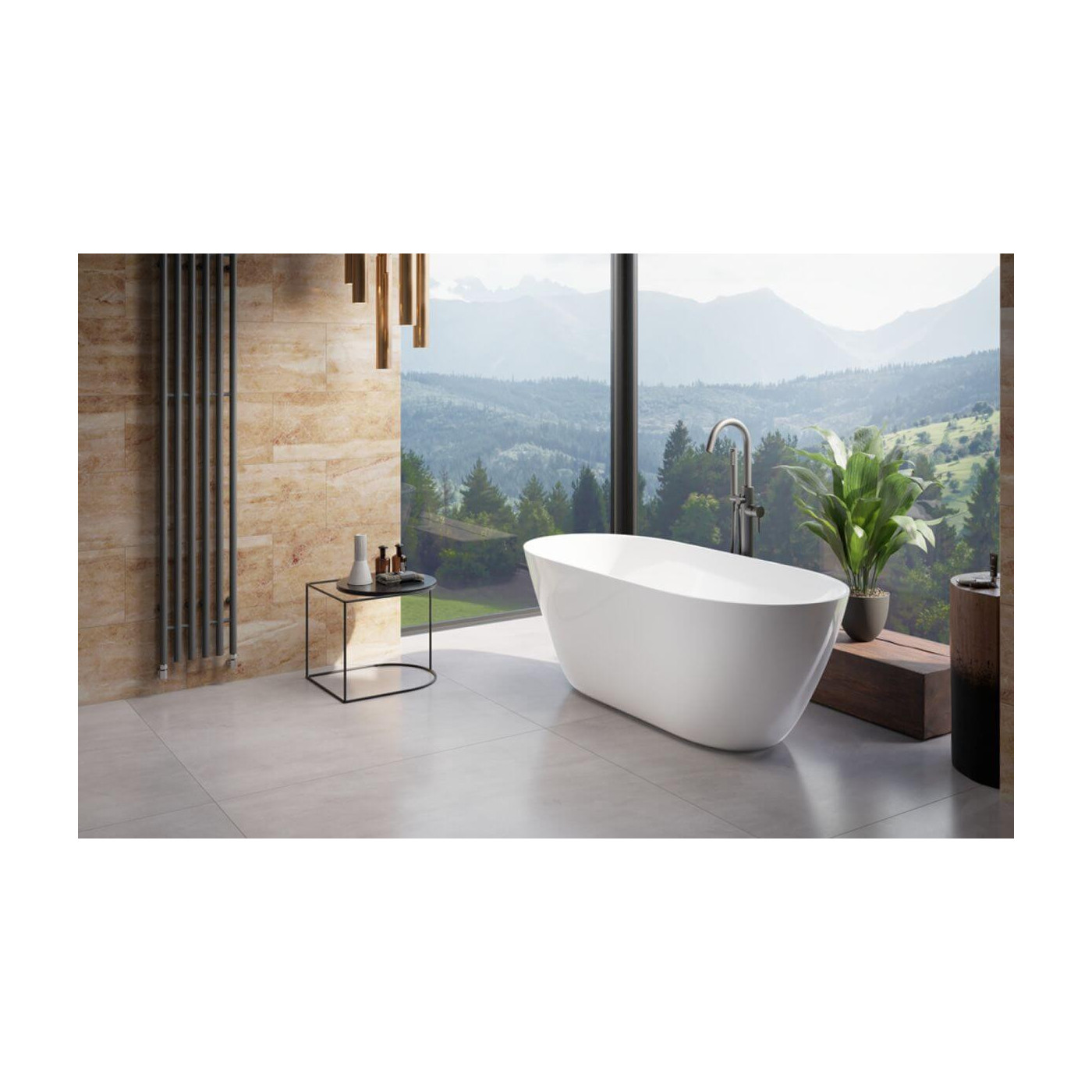 Wanna Wolnostojąca Moya Korek Chrom 160x70 WMD-160-MKC Besco