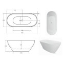 Wanna Wolnostojąca Moya Korek Chrom 160x70 WMD-160-MKC Besco