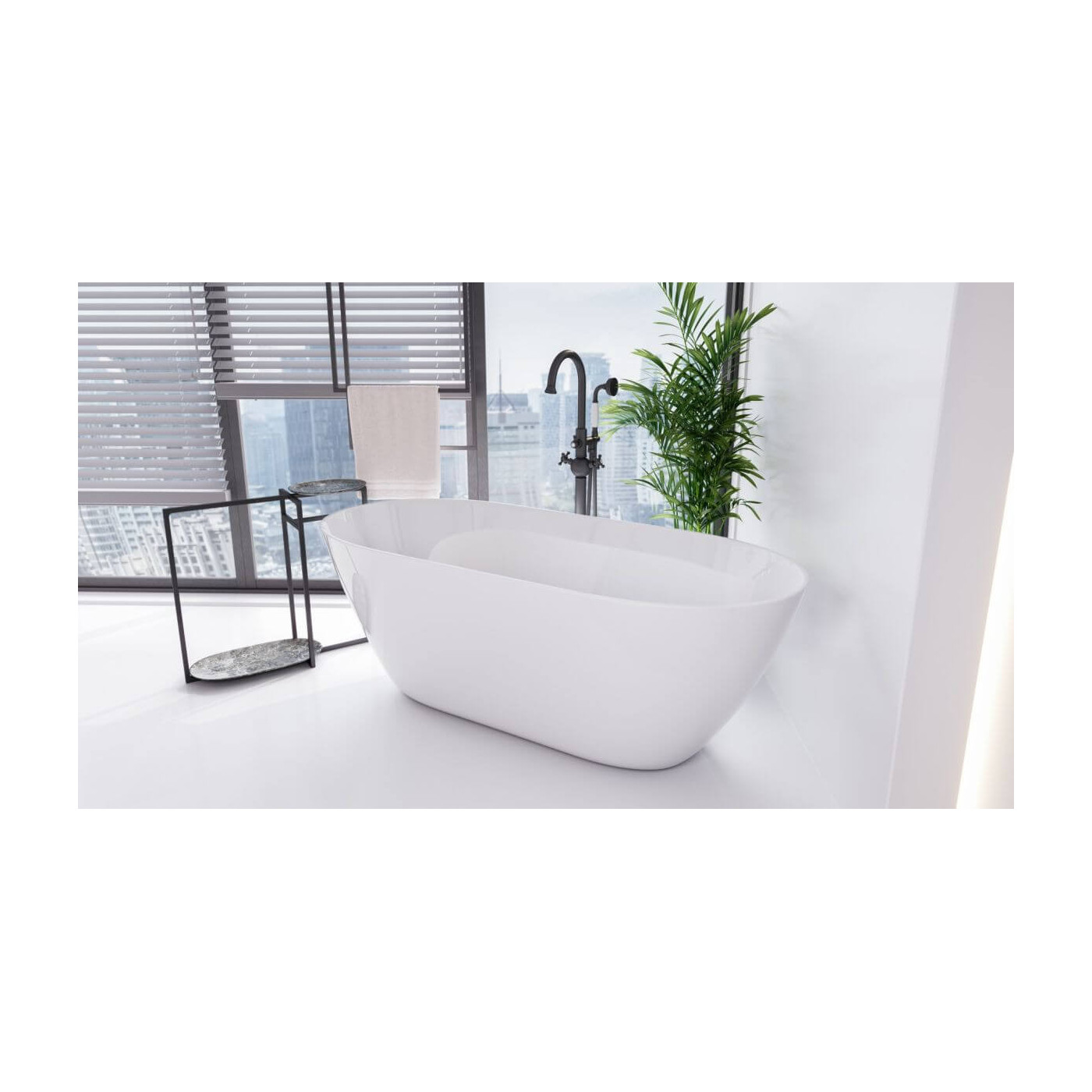 Wanna Wolnostojąca Moya Korek Biały Połysk/Mat 160x70 WMMB-160-MKW Besco