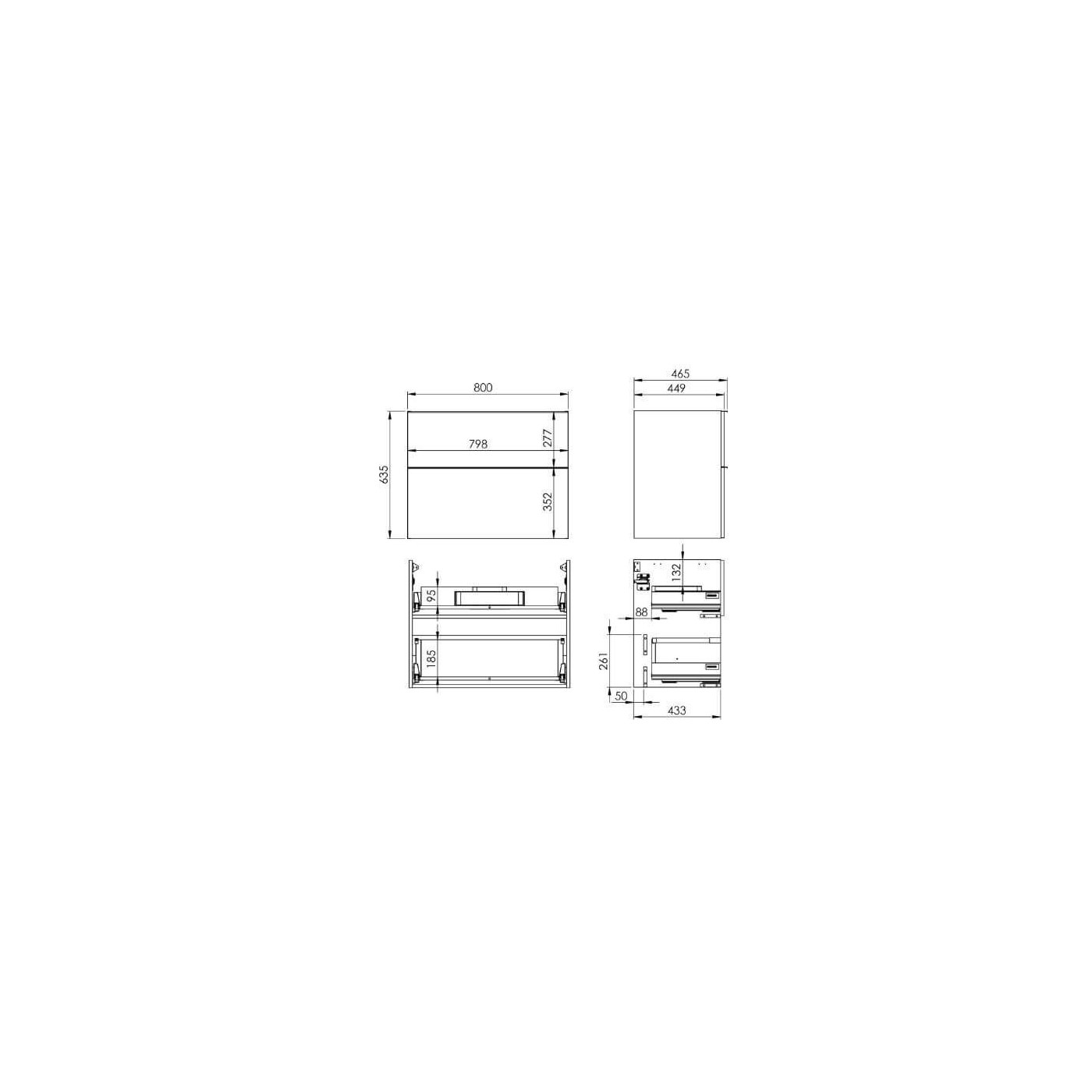 Szafka Podumywalkowa Look 80 2S White Matt 167596 Elita