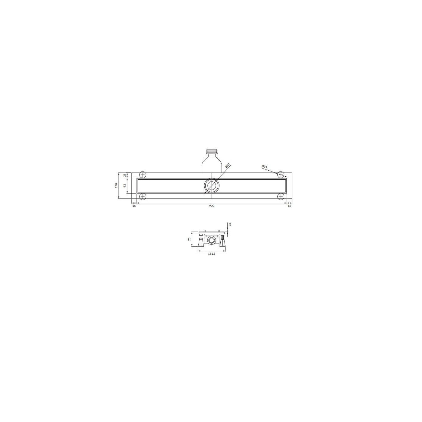 Odpływ Liniowy Lowfix Srebrny 100cm LOWFIX100TSL Omnires