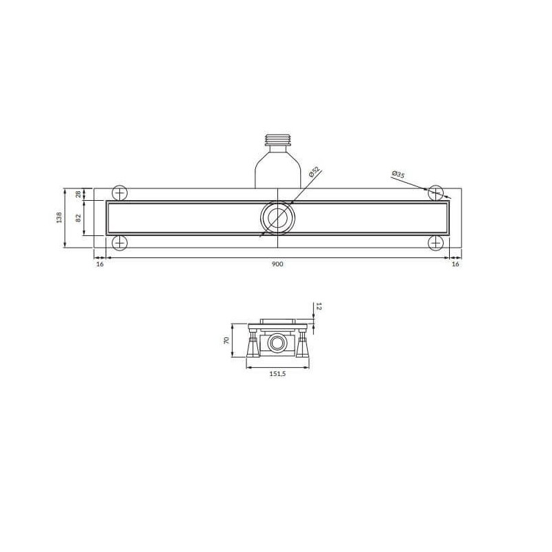 Odpływ Liniowy Lowfix Srebrny 100cm LOWFIX100TSL Omnires