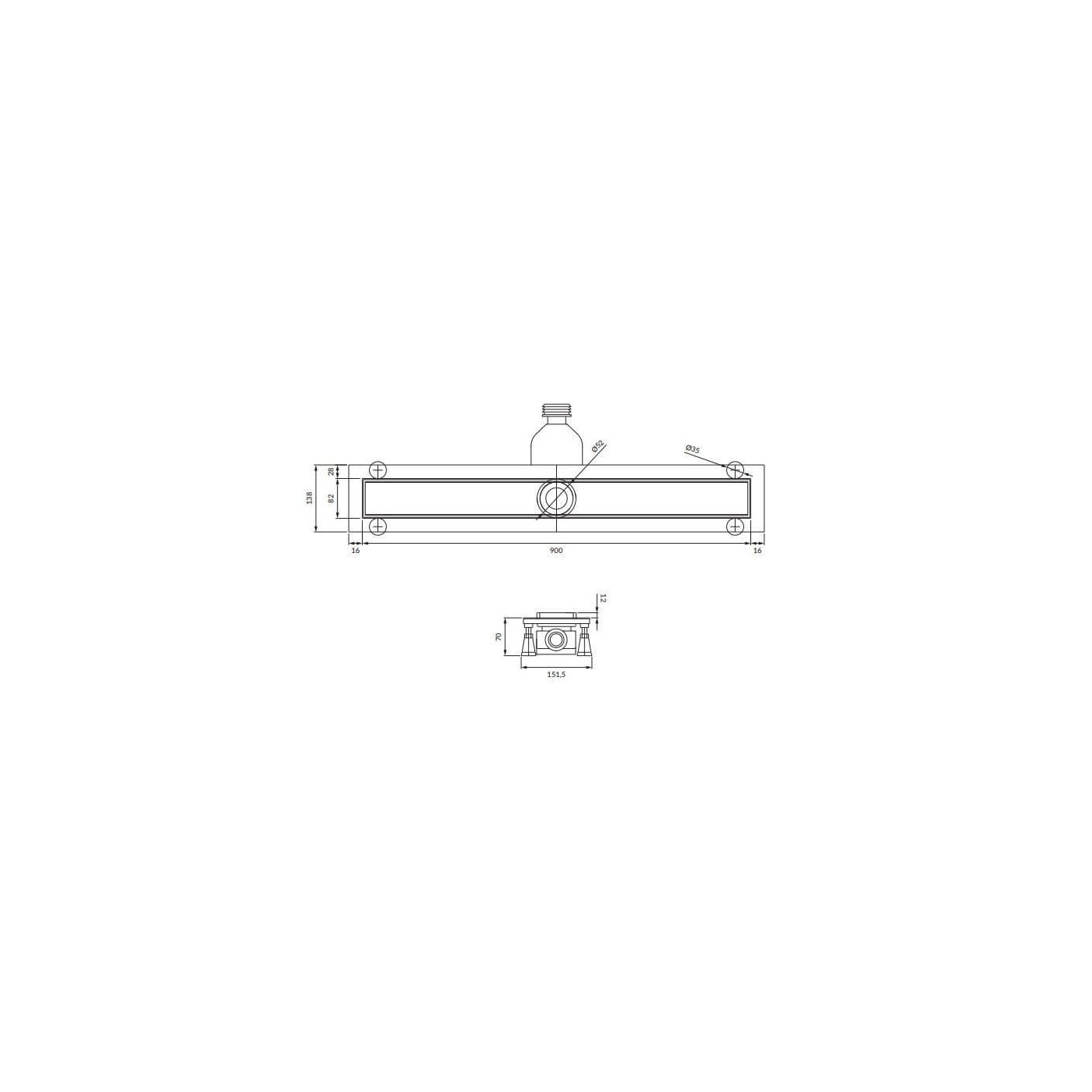 Odpływ Liniowy Lowfix Srebrny 90cm LOWFIX90TSL Omnires