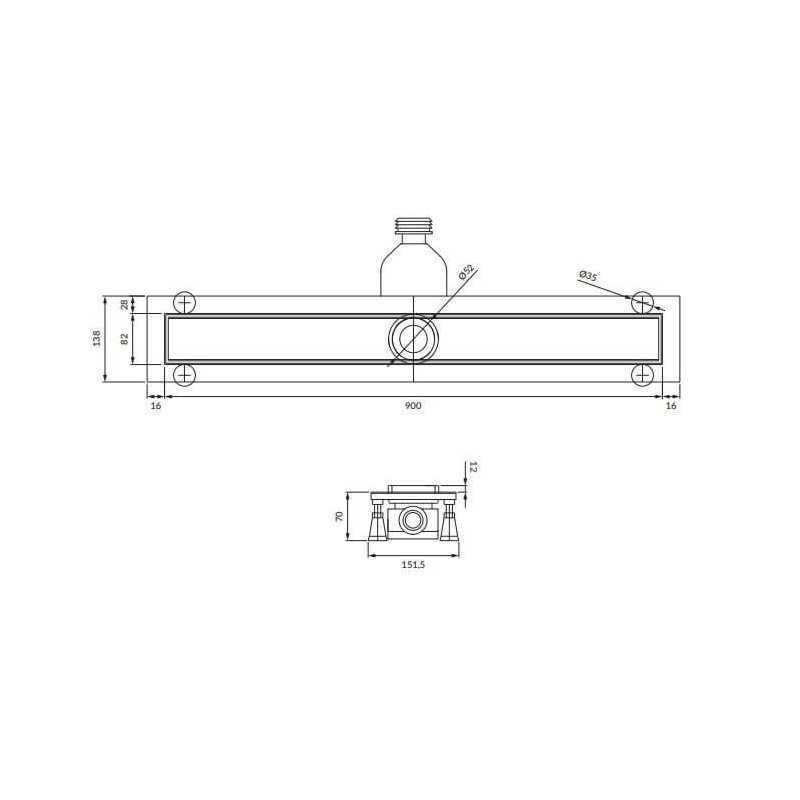 Odpływ Liniowy Lowfix Srebrny 90cm LOWFIX90TSL Omnires