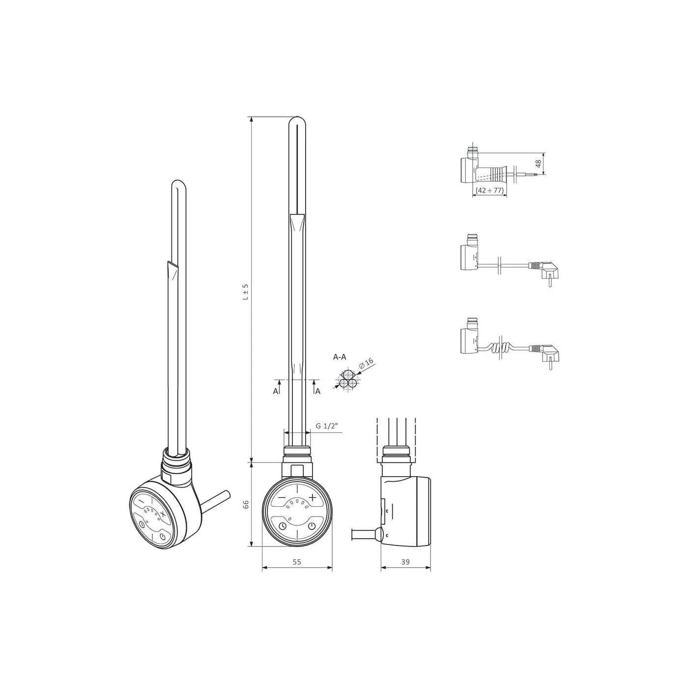 Grzałka Moa Czarny 800W WEMOA08T905U Terma