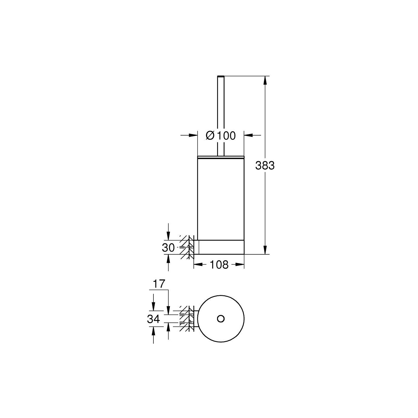 Szczotka Toaletowa (Komplet) Selection Phantom Black 41215KF0 Grohe