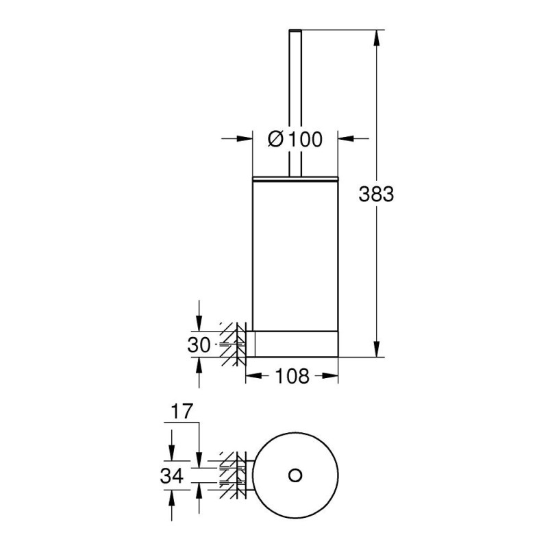Szczotka Toaletowa (Komplet) Selection Phantom Black 41215KF0 Grohe