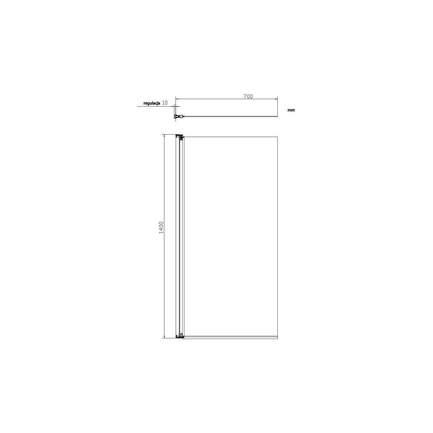 Parawan Kenton Chrom 140x70 MP75CRTR Omnires