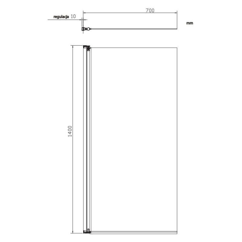 Parawan Kenton Chrom 140x70 MP75CRTR Omnires