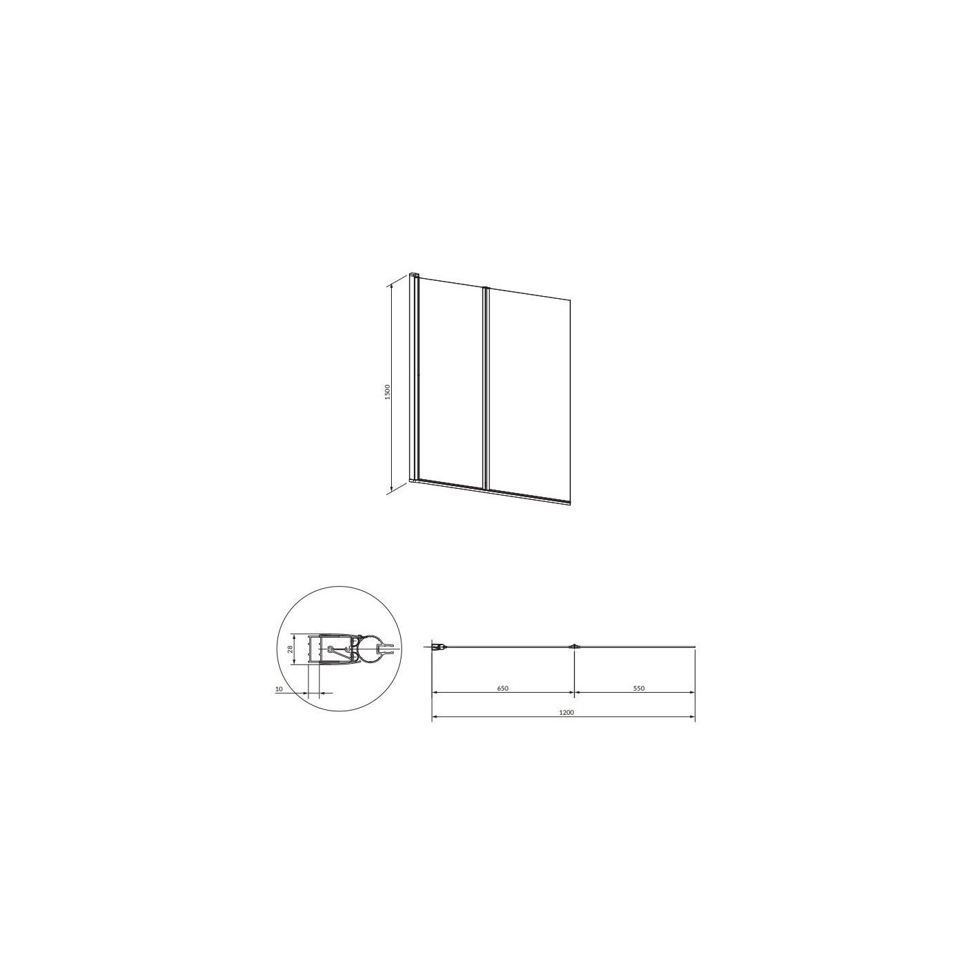 Parawan Kingston Czarny 150x120 XHE20BLTR Omnires