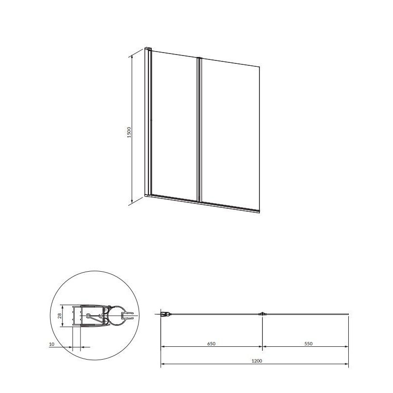 Parawan Kingston Czarny 150x120 XHE20BLTR Omnires