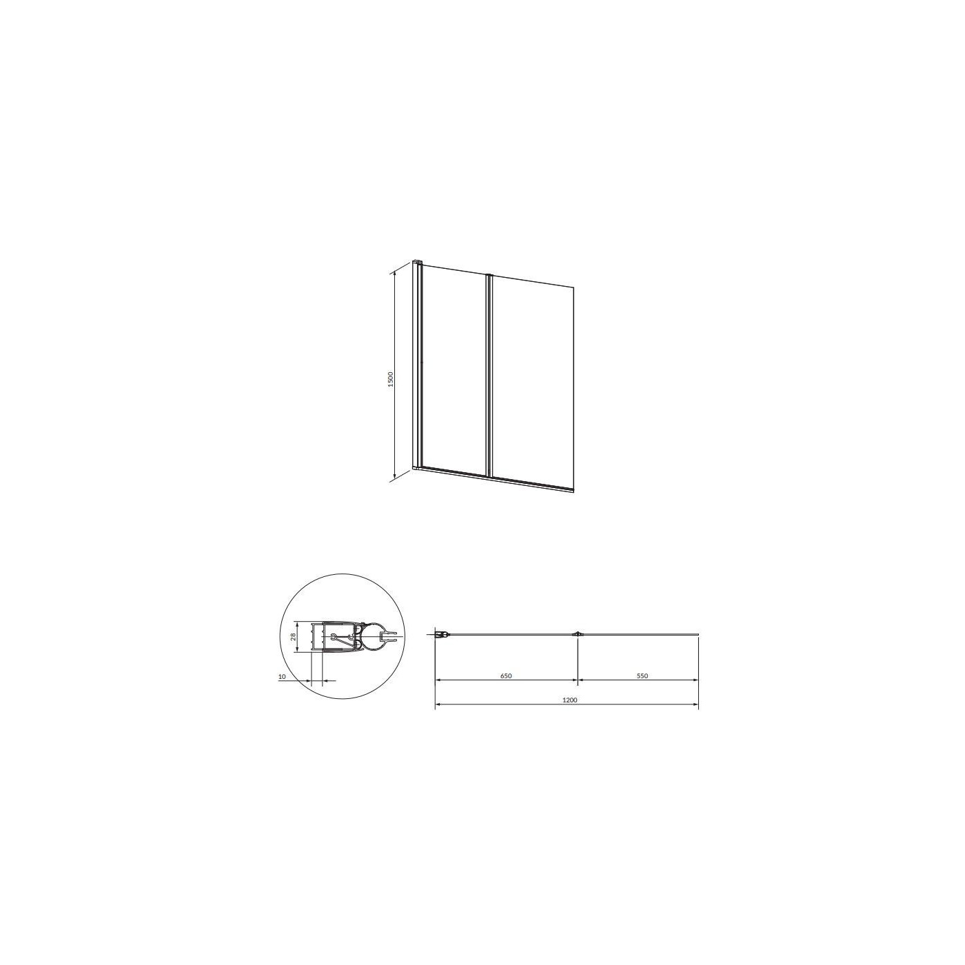 Parawan Kingston Chrom 150x120 XHE20CRTR Omnires