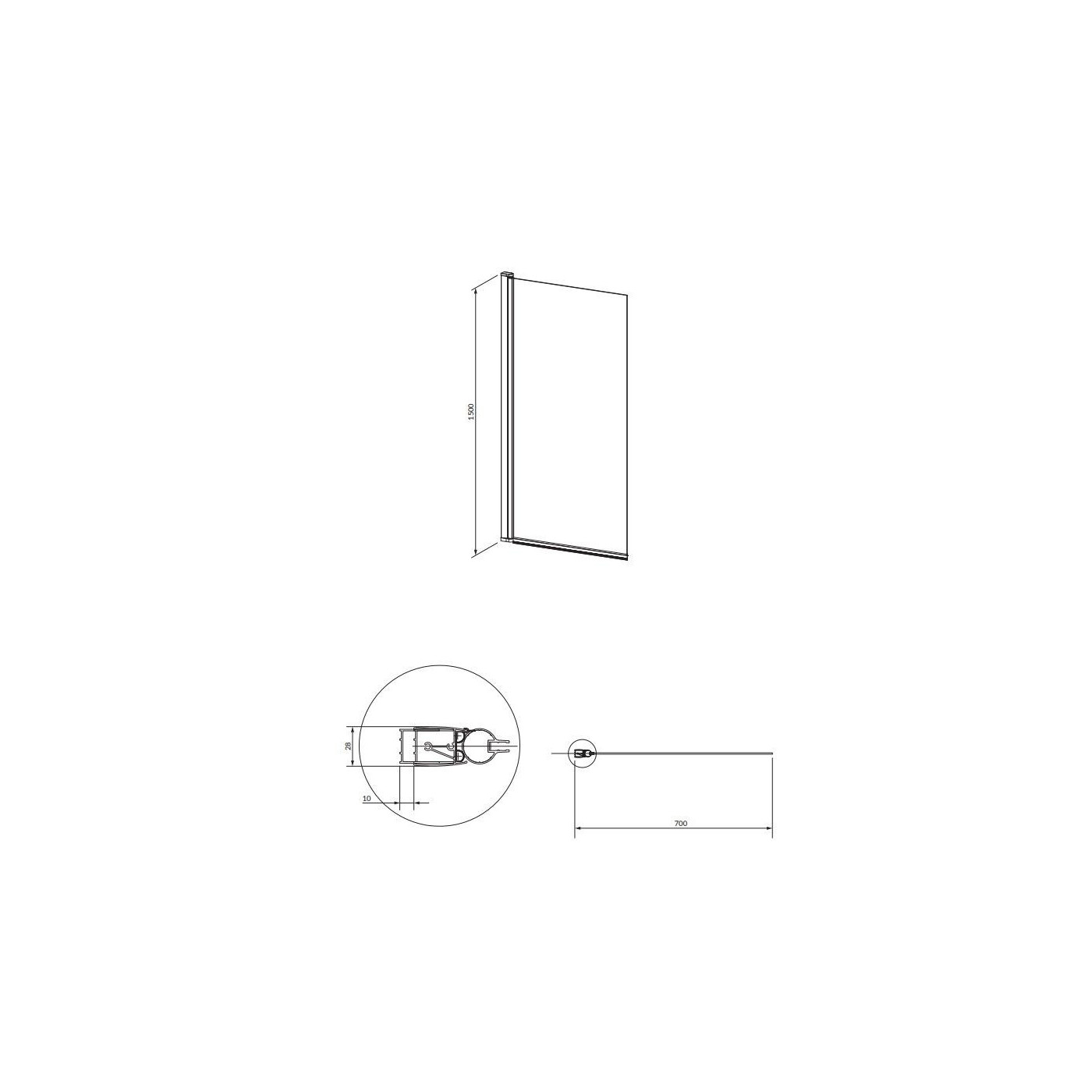 Parawan Kingston Czarny 150x70 XHE85BLTR Omnires